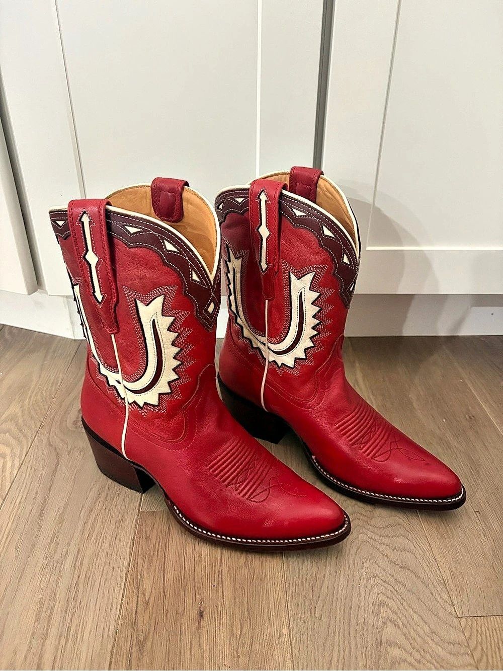 Tecovas The Jolene Crimson Women's Western Heeled Boots Red US 7.5